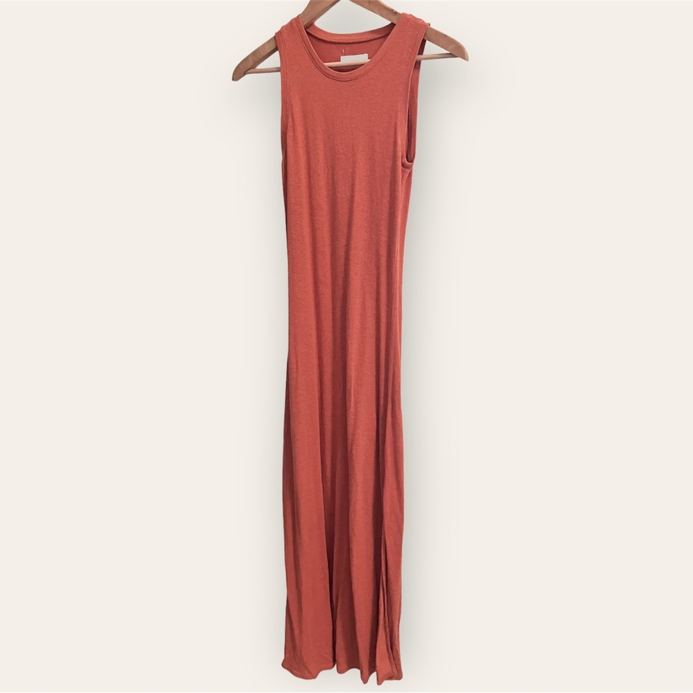 Outerknown Terracotta Neptune Tank Midi Dress XS Hemp Tencel Like New!